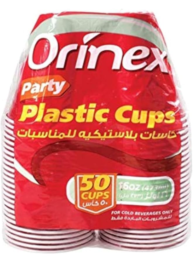 Orinex Party Plastic Cups 50 Pieces Multi Color