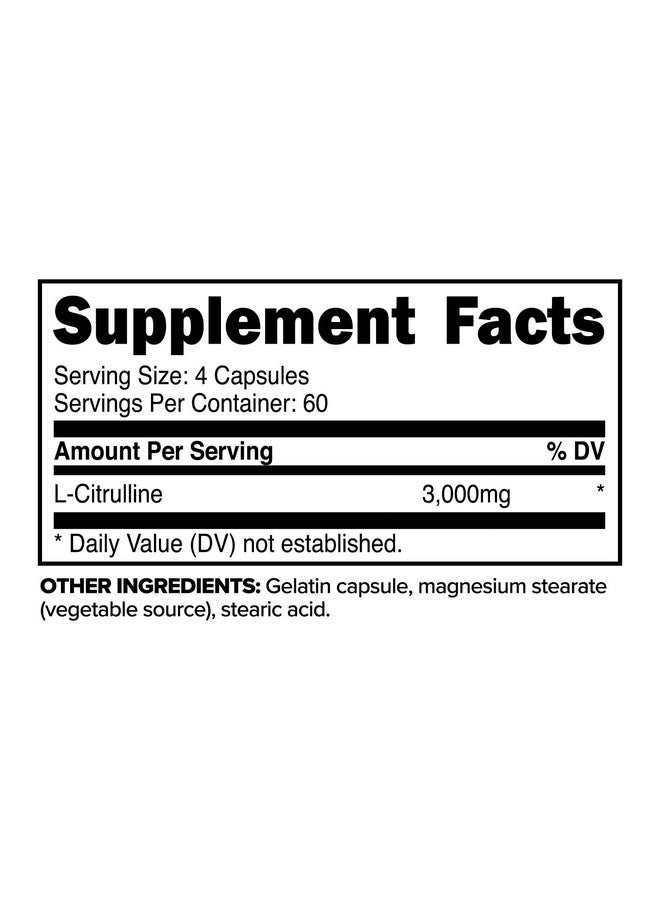 Primaforce بريمافورس L-سيترولين 3000 ملغ، 240 كبسولة، 60 حصة - Image 2