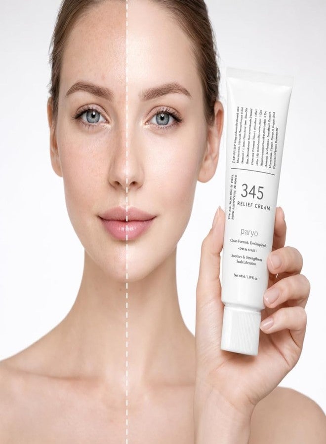 PARYO ENTERPRISES 345 Relief Cream, Daily Face Moisturiser with PDRN & Niacinamide, Vegan Korean Skincare for All Skin Types, 50ml - Image 3