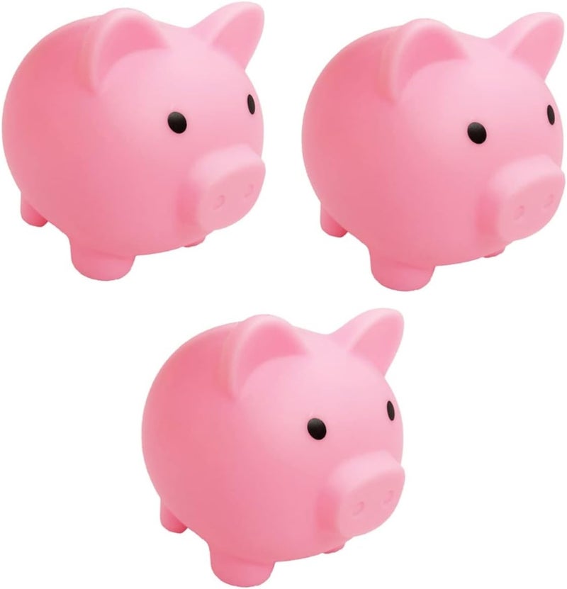 klarako 3pcs Coin Penny Pot Figure Desktop Children Christmas Figurine Container for Animal Kids Boys Pig Organizer Kid Birthday L Practical Silicone Gifts Piggy Banks Girls Unbreakable - Image 1