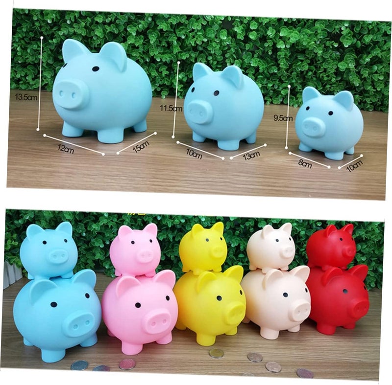 klarako 3pcs Coin Penny Pot Figure Desktop Children Christmas Figurine Container for Animal Kids Boys Pig Organizer Kid Birthday L Practical Silicone Gifts Piggy Banks Girls Unbreakable - Image 4