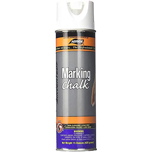 Aervoe 215 15 oz White Non-Clogging Temporary Upside-Down Marking Spray Chalk - Image 1