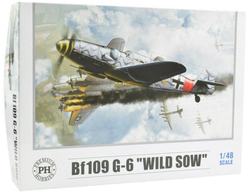 PH Premium Hobbies Premium Hobbies Bf109 G-6 "Wild Sow 1:48 Plastic Model Airplane Kit 137V - Image 1