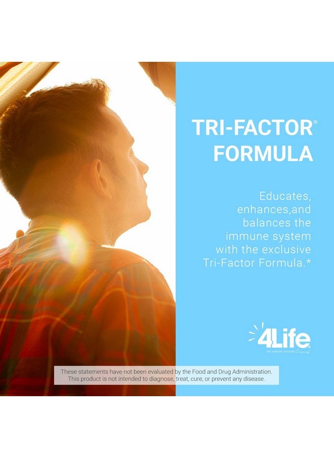 4لايف تركيبة 4Life Transfer Factor Tri-Factor - مكمل غذائي متقدم لدعم المناعة مع لبن البقر وصفار بيض الدجاج - يعزز نشاط الخلايا القاتلة الطبيعية والمناعة العامة - 60 كبسولة نباتية  - Image 1