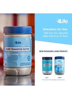 4life 4Life Transfer Factor Tri-Factor Formula - Advanced Immune Support Supplement with Cow Colostrum & Chicken Egg Yolk - Boosts NK Cell Activity & Overall Immunity - 60 Veggie Capsules  - Image 2