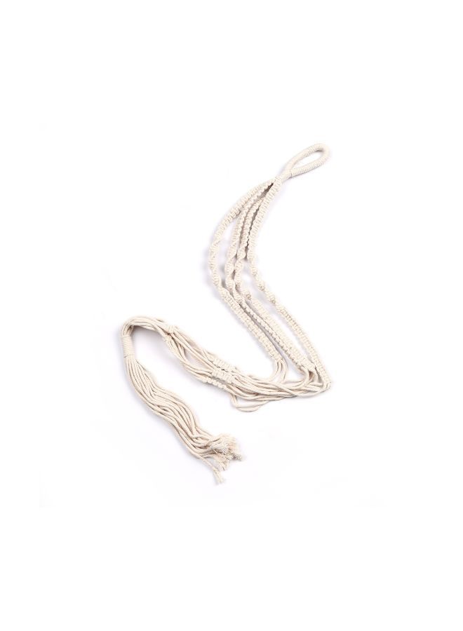 NIBEMINENT 4 Legs Cotton Rope Outdoor Hanging Planter Brown/Green/White 39inch - Image 5