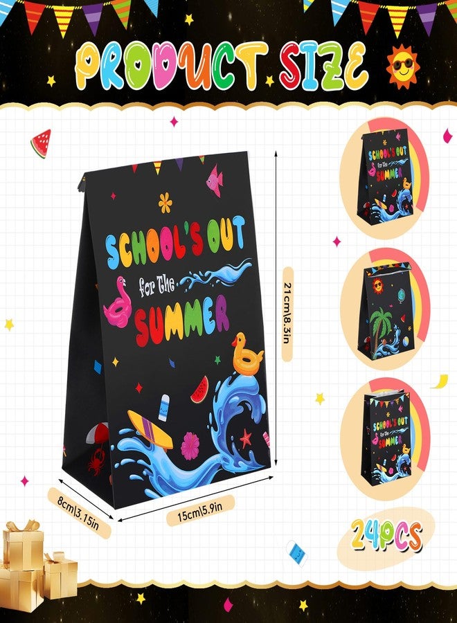 Fuyoooo 24 Pcs School's Out for The Summer Bag End of School Year Beach Theme Party Favors Candy Treat Bags for Last Day of School Kids Class Kindergarten Preschool Graduation Party Supplies - Image 2