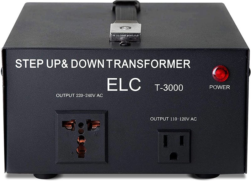 ELC T Series 3000 Watt Voltage Converter Transformer - Step Up/Down - 110v to 220v / 220v to 110v Power Converter - Circuit Breaker Protection, CE Certified [3-Years Warranty] - Image 1