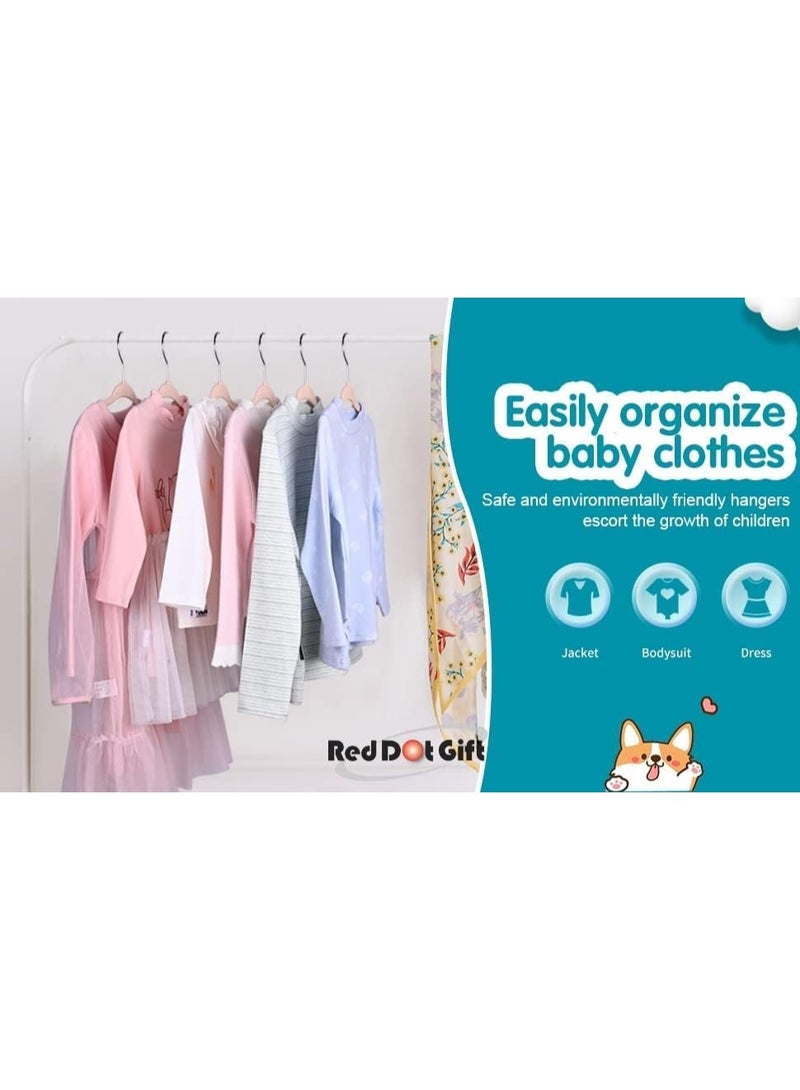 Red Dot Gift® 15-Pack Pink Velvet Kids Hangers - 35cm Premium Childrens Hangers for Closet, Ultra Thin Cute Hangers Kids Clothes Hanger - Image 5