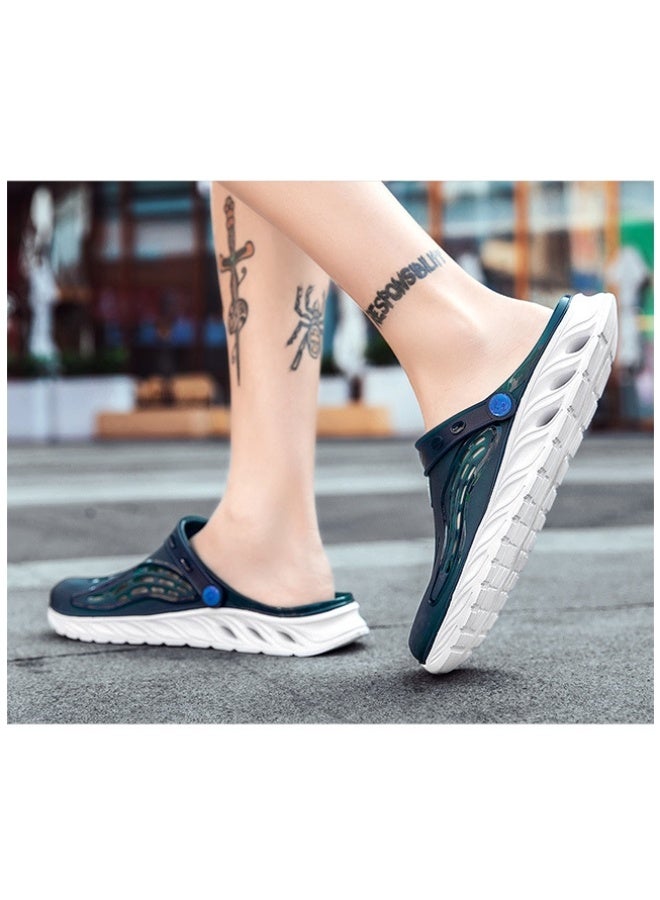 NIBEMINENT صنادل صيفية للرجال عصرية ومتعددة الاستخدامات ذات قاعدة سميكة ومضادة للانزلاق سهلة الارتداء - Image 3