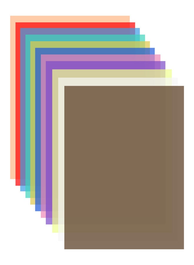 ANDOER 11 Colors/set Transparent Gel Lighting Filter 30* 30cm/ 12* 12in Coloured Overlays Tinted Correction Gels Light Plastic Sheets for LED Light Studio Flash Strobe DJ Light - Image 5
