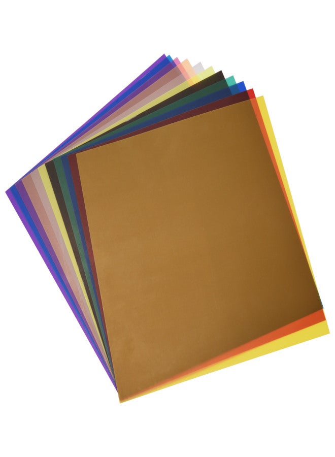 ANDOER 11 Colors/set Transparent Gel Lighting Filter 30* 30cm/ 12* 12in Coloured Overlays Tinted Correction Gels Light Plastic Sheets for LED Light Studio Flash Strobe DJ Light - Image 1