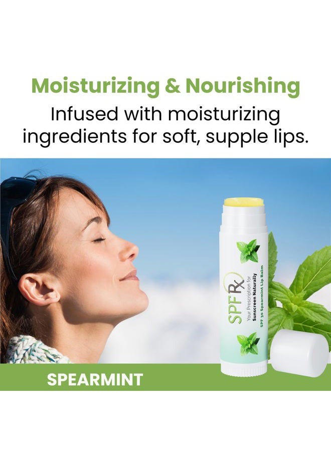 SPF Rx , SPF 30 Spearmint Sunscreen Lip Balm Broad Spectrum Protection, Rapid Relief for Dry Chapped Lips, Superior Protection Against UVA & UVB Rays - 0.15 oz, (4 Pack) - Image 4