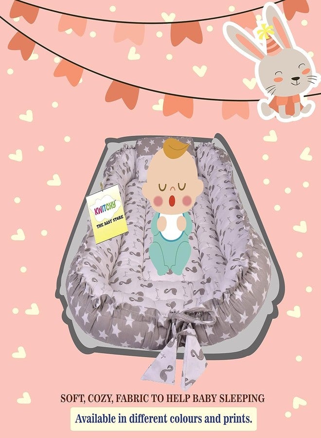 Kwitchy Flat Bed Baby Bed New Born Baby Bedding Set (0-12 Months, Grey) - Image 2