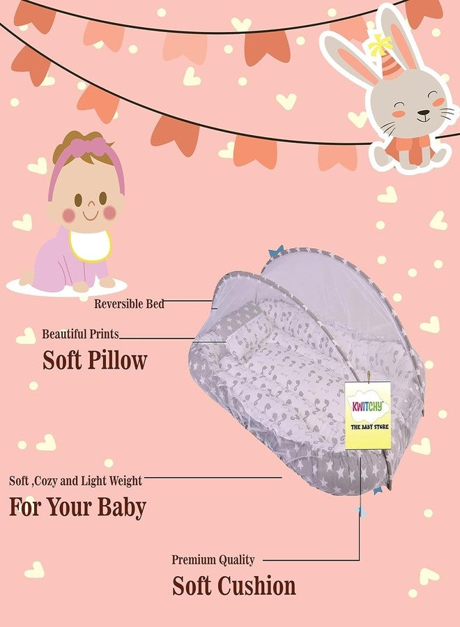 Kwitchy Flat Bed Baby Bed New Born Baby Bedding Set (0-12 Months, Grey) - Image 5
