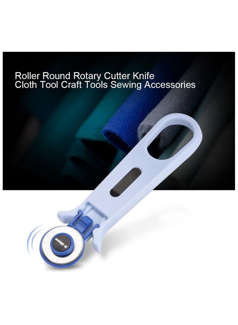 Excefore Fabric Cutting Knife 45mm Rotary Cutter for Fabric Safety Lock Ergonomic Classic Comfort Loop Fabric Small Rotary Cutter for Sewing Quilting Crafting Blue  - Image 5