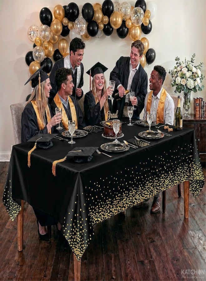 KatchOn Graduation Decorations 2026 - XtraLarge 54x108 Inch, Pack of 3 | Black and Gold Congrats Grad Tablecloth for 2026 Graduation Decorations | Graduations Table Decorations, Grad Party Supplies - Image 4
