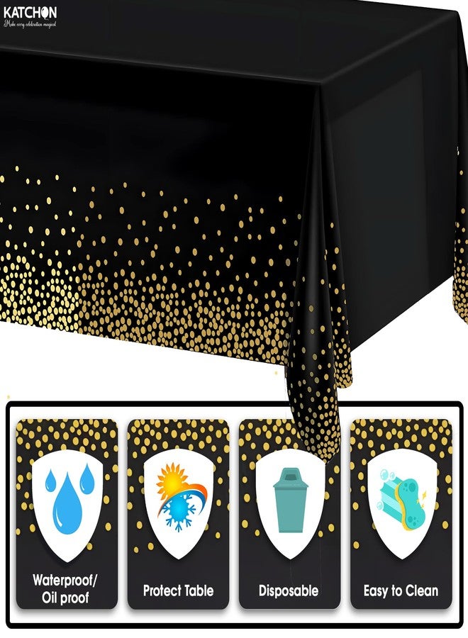 KatchOn Graduation Decorations 2026 - XtraLarge 54x108 Inch, Pack of 3 | Black and Gold Congrats Grad Tablecloth for 2026 Graduation Decorations | Graduations Table Decorations, Grad Party Supplies - Image 3