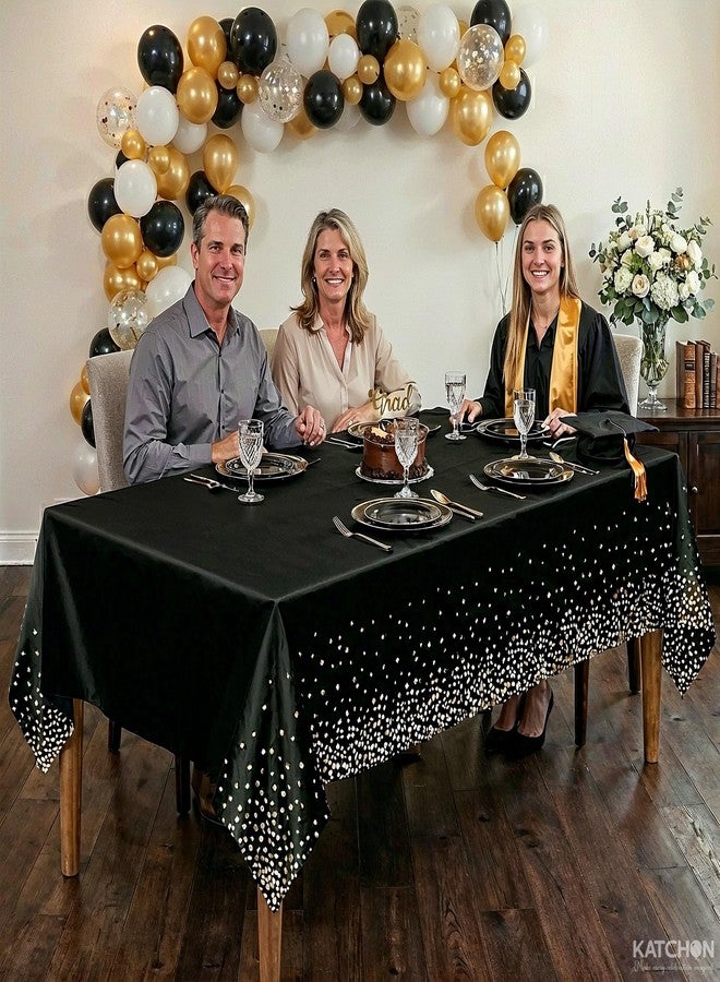 KatchOn Graduation Decorations 2026 - XtraLarge 54x108 Inch, Pack of 3 | Black and Gold Congrats Grad Tablecloth for 2026 Graduation Decorations | Graduations Table Decorations, Grad Party Supplies - Image 5