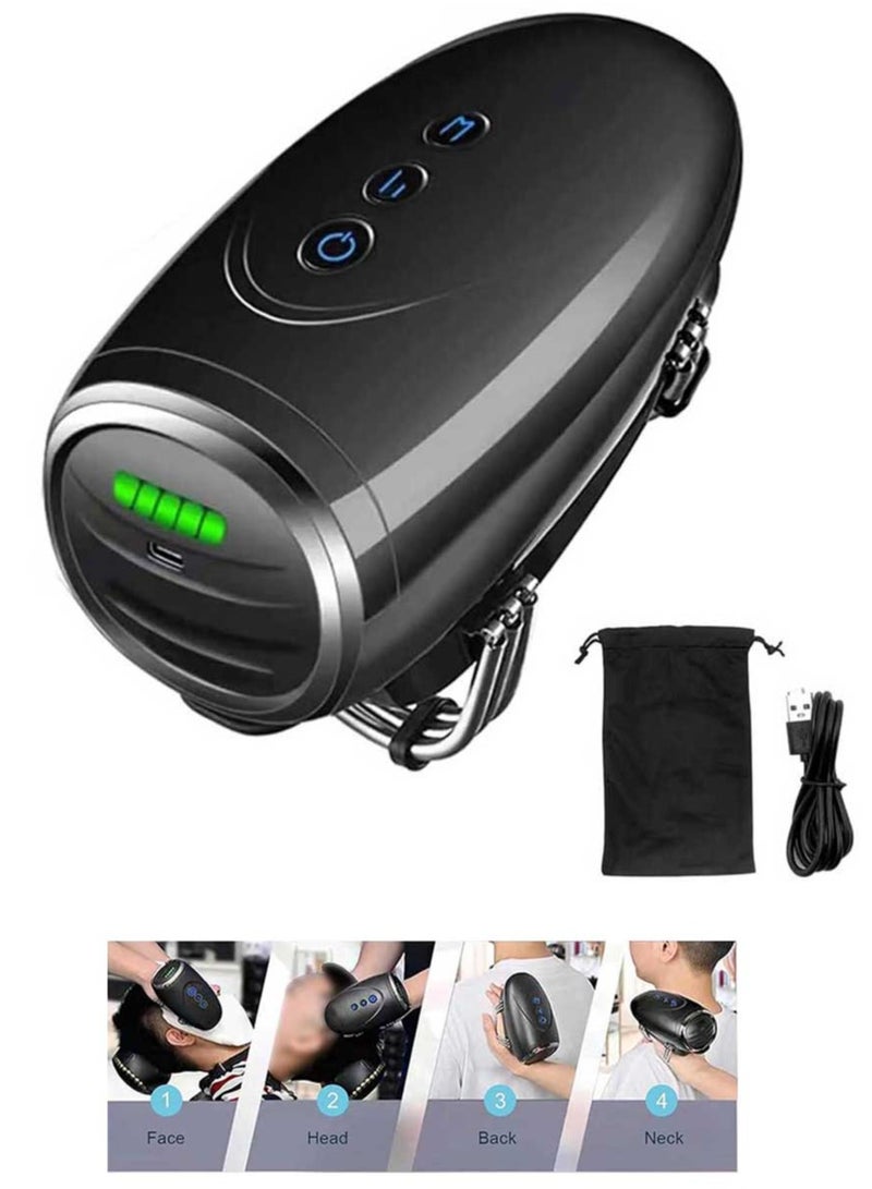 Bosidin Ultra Premium Cordless Handheld Massager, Salon Barber Home Massage and Relaxation Tool, 2 Massage Nodes, 2600 MAH, 13 Hrs Runtime, 15 Mins Timer, Black - Image 1