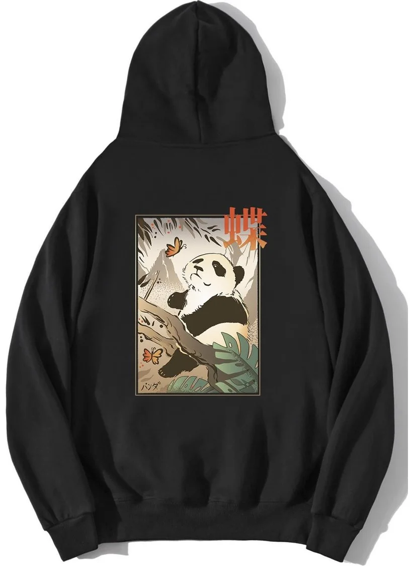 BRZ Collection Oversize Butterfly And Japanese Panda Hoodie