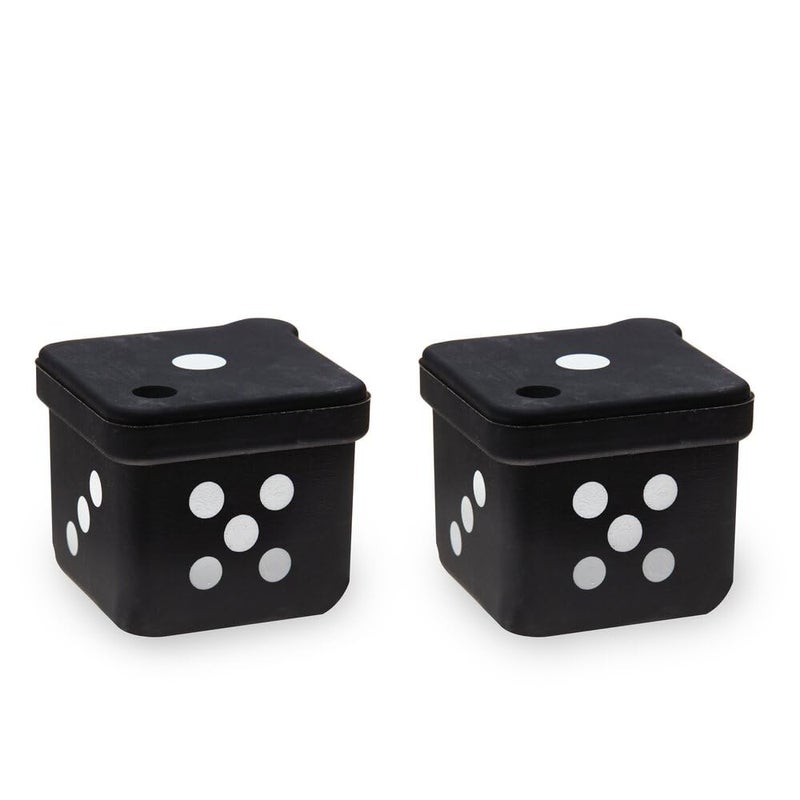 TrueZoo D Ice Cube Tray Novelty Dice Shaped Silicone Molds for Cocktails 2 Square Set of 2 Black