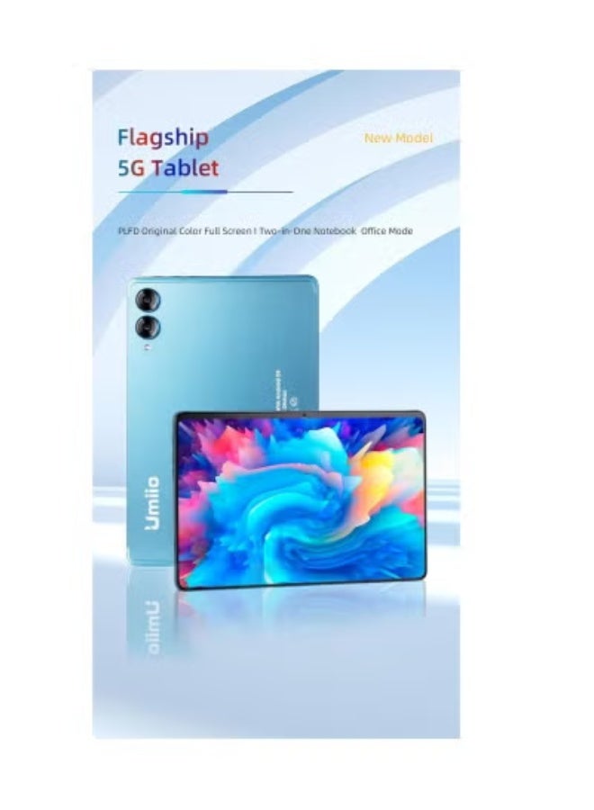 Umiio Smart Tablet PC 10.1-Inch HD Android Tablet with Keyboard & Mouse – 8GB RAM 256GB ROM, Dual SIM + WiFi, Slim Design with Leather Cover, Dual Camera, Long Battery Life for Study, Work & Entertainment - Image 2