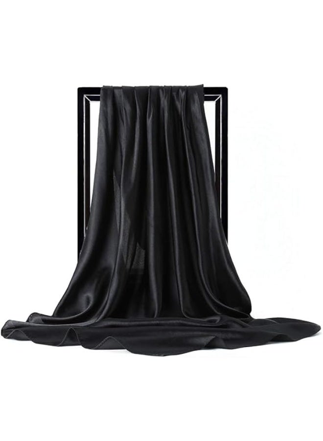 '35'' Womens Large Satin Square Scarf Silk Feeling Hair Wrapping Gift Headscarf Scarves' - Image 2