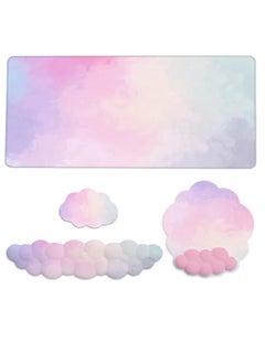 Generic Cloud Gradient Keyboard Pad Wrist Pad Cloud Wrist Pad Mouse Pad Lycra Foam Memory Foam Single Product-Color:Lycra Gradient Color Three-piece Set 9  - Image 4