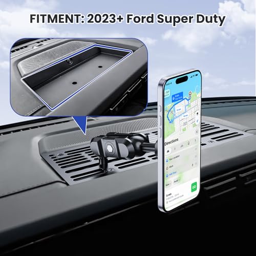 SwiftGaze Metal Phone Mount for 2023+ Ford F 250 350 450 2023+ Super Duty Shakeproof Dash Mount Holder Cool Ford Accessory - Image 2