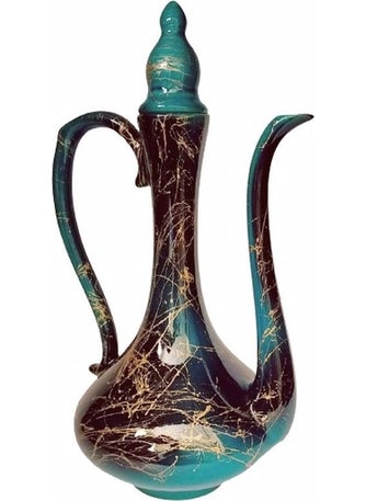 EGE A an Emerald Green Hand Embroidered Ewer Vase Height 32 cm  - Image 1