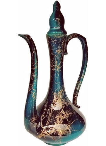 EGE A an Emerald Green Hand Embroidered Ewer Vase Height 32 cm  - Image 2