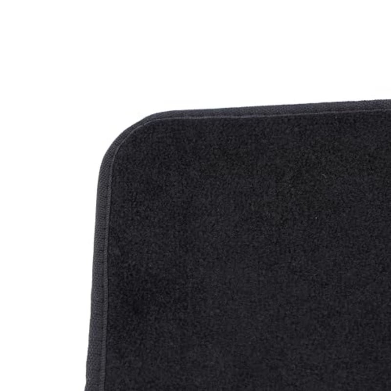 5PCS automotive floor mats for cars SUVs trucks heavy duty rubber material classic black with safety heel pad all weather protection - Image 3