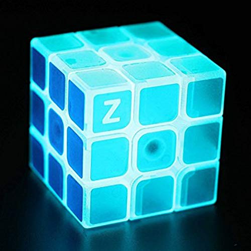 SHUYUE 3x3 Blue Fluorescent Speed Cube Glow in Dark Magic Speed Cube 3D Brain Teasers IQ Puzzles for Kids and Adults 3x3 Blue Fluorescent - Image 5