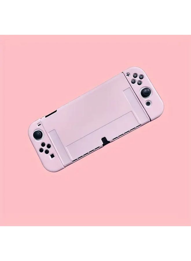 غطاء واقي من TPU الوردي بقشرة ناعمة لجهاز Switch OLED، غطاء مضاد للسقوط بلمسة صقيل - Image 5