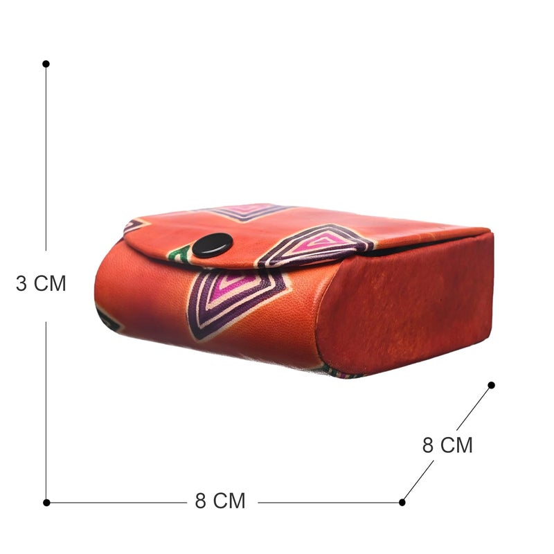 Tej Gifts Leather Lipstick Case Holder with Mirror and Traditional Floral Design Compact Jewellery Holder Box Double2 Lipsticks Cover For Hand Bag Cross Bag Pack of 5 - Image 3