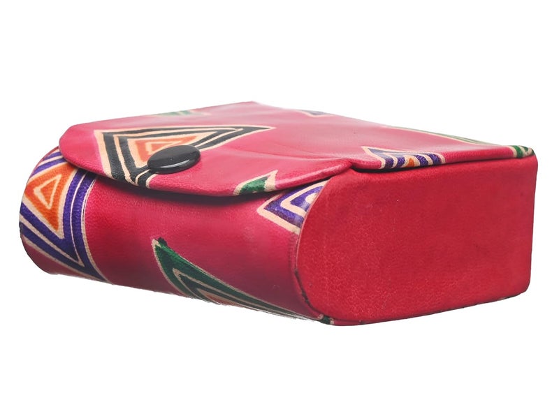 Tej Gifts Leather Lipstick Case Holder with Mirror and Traditional Floral Design Compact Jewellery Holder Box Double2 Lipsticks Cover For Hand Bag Cross Bag Pack of 5 - Image 2