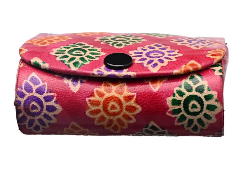 Tej Gifts Leather Lipstick Case Holder with Mirror and Traditional Floral Design Compact Jewellery Holder Box Double2 Lipsticks Cover For Hand Bag Cross Bag Pack of 5 - Image 5