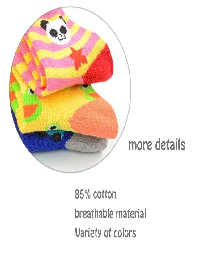 CUTEABLY جوارب قطنية للأطفال من كيوتابلي، عبوة من 6 جوارب عصرية مانعة للانزلاق (قد تختلف الألوان والتصميم) (بنات، من 12 إلى 18 شهرًا)، وردي - Image 4