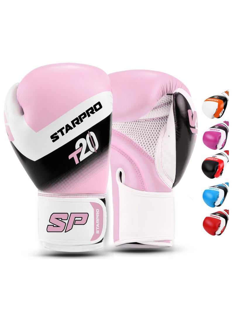 Starpro - Junior T-20 Boxing Gloves | Blue Pink And White | For Youth Training And Sparring In Boxing Kickboxing Fitness And Boxercise | Kids 4Oz 6Oz - Image 1