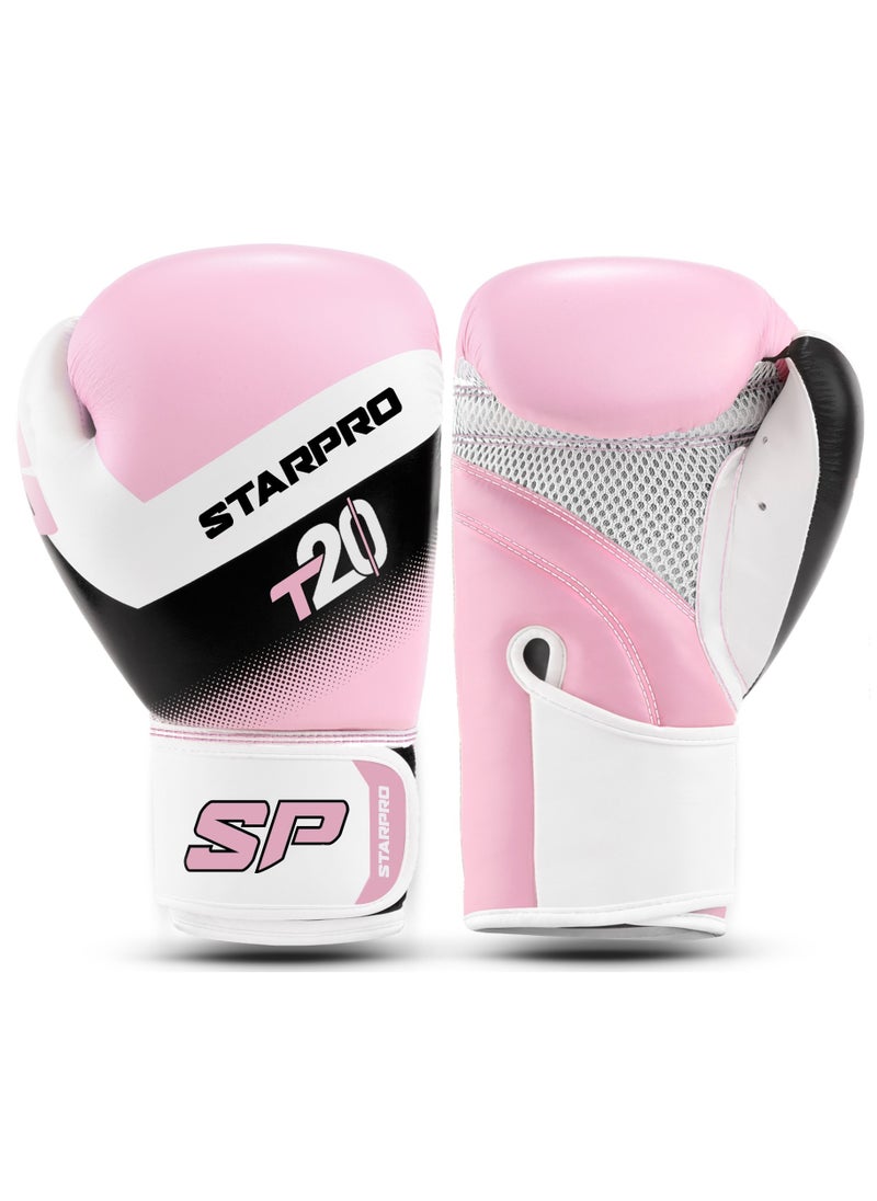 Starpro - Junior T-20 Boxing Gloves | Blue Pink And White | For Youth Training And Sparring In Boxing Kickboxing Fitness And Boxercise | Kids 4Oz 6Oz - Image 1