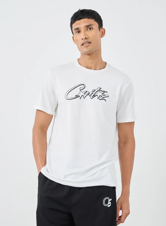 Take Two Take Two Slogan Printed Round Neck Regular Fit T-Shirt