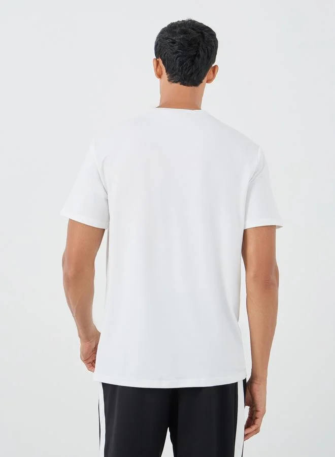 Take Two Take Two Slogan Printed Round Neck Regular Fit T-Shirt