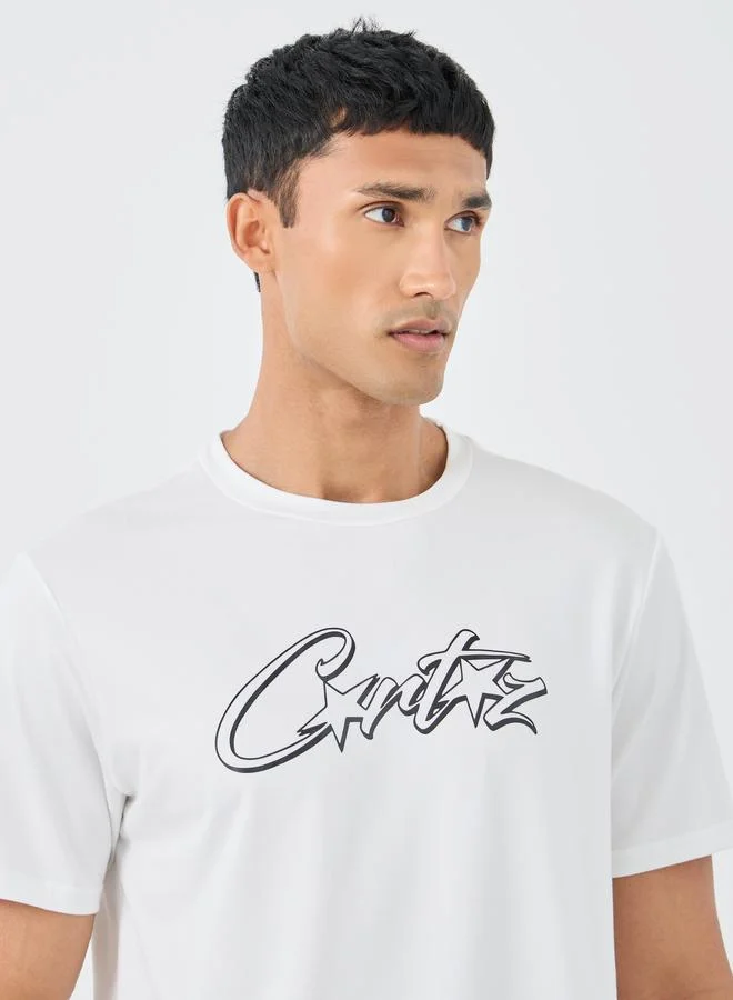 Take Two Take Two Slogan Printed Round Neck Regular Fit T-Shirt