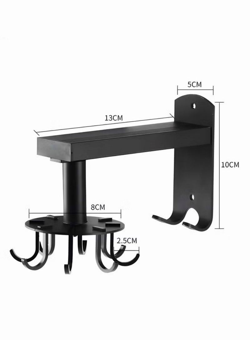 MIXDE 360° Utensil Holder Hanger Hook,Slidable Black Whole Body Aluminum Alloy Organization Hooks,Wall-Mounted Kitchen Cooker Hook - Image 5