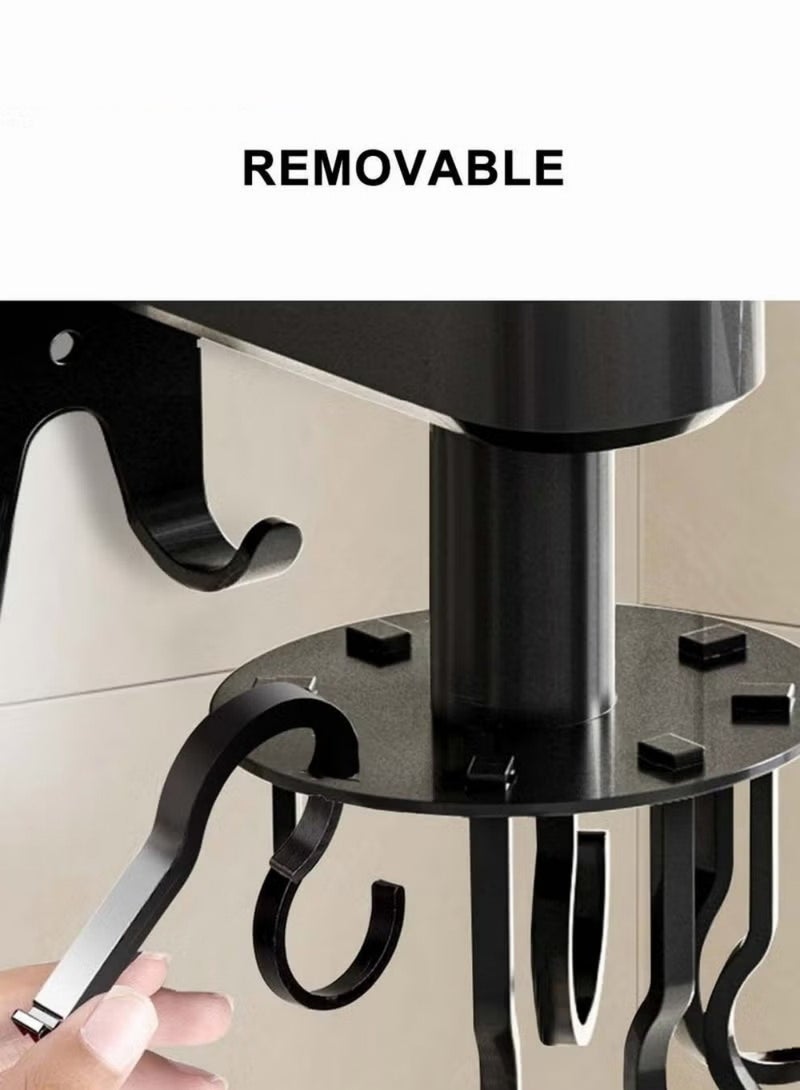 MIXDE 360° Utensil Holder Hanger Hook,Slidable Black Whole Body Aluminum Alloy Organization Hooks,Wall-Mounted Kitchen Cooker Hook - Image 4