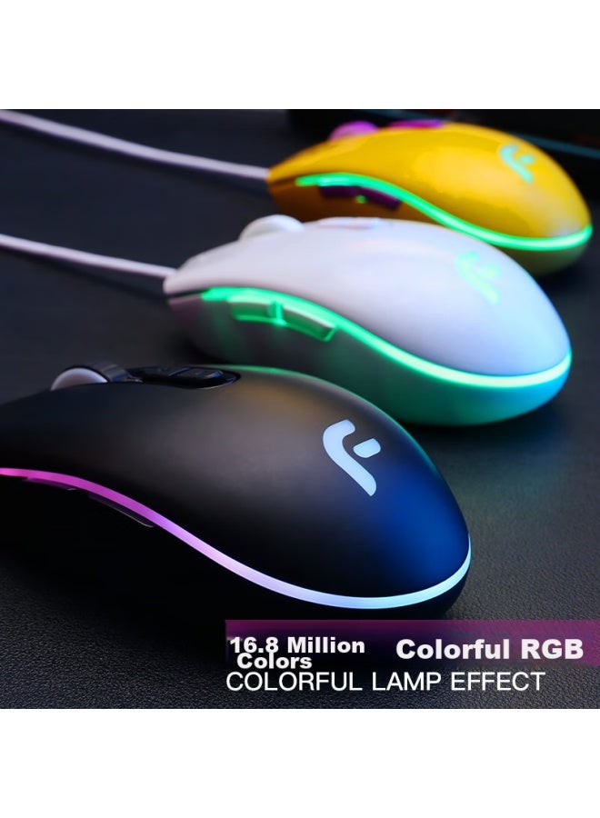 Dearmo F17s Wired Gaming Mouse Mechanical Mouse Rgb Mouse With Macro Definition Laptop Mouse Elegant White 4200dpi - Image 4