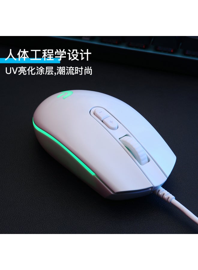 Dearmo F17s Wired Gaming Mouse Mechanical Mouse Rgb Mouse With Macro Definition Laptop Mouse Elegant White 4200dpi - Image 5