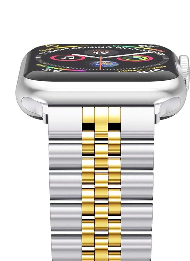 Muyixin - Stainless Steel Watch Band Compatible with Apple Watch Band 41mm 40mm 38mm, Heavy Band with Butterfly Folding Clasp Link Bracelet - Image 1