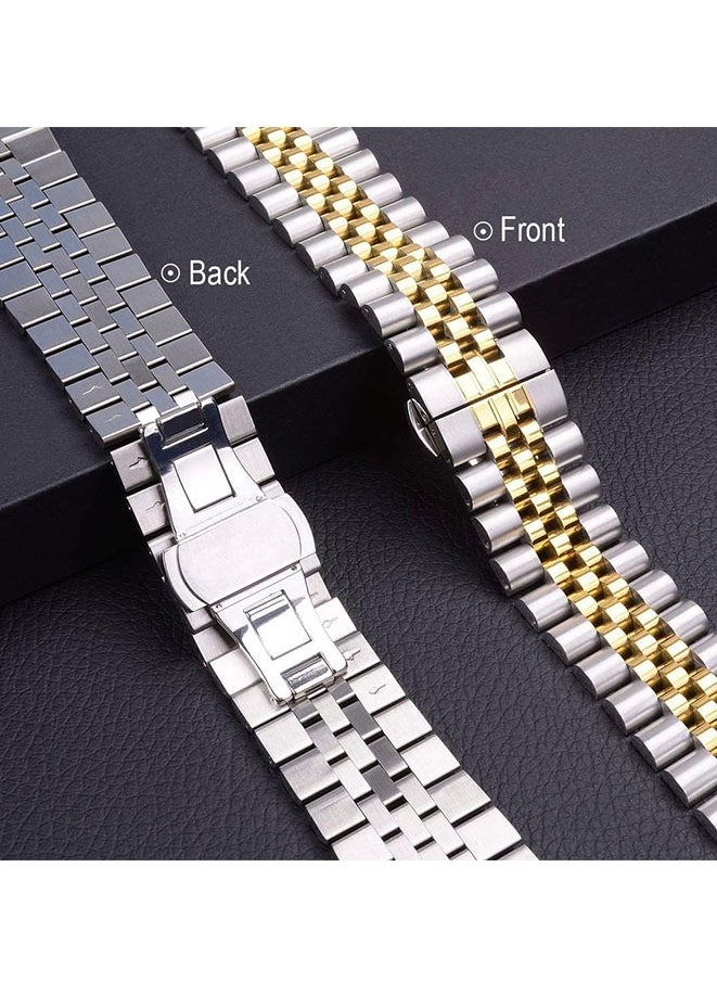 Muyixin - Stainless Steel Watch Band Compatible with Apple Watch Band 41mm 40mm 38mm, Heavy Band with Butterfly Folding Clasp Link Bracelet - Image 1